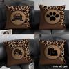 Fashion Leopard Print Cushion Cover Summer Breathable Linen Organic Fabric Double-Sided Printing Sofa Pillow Case Home Decor