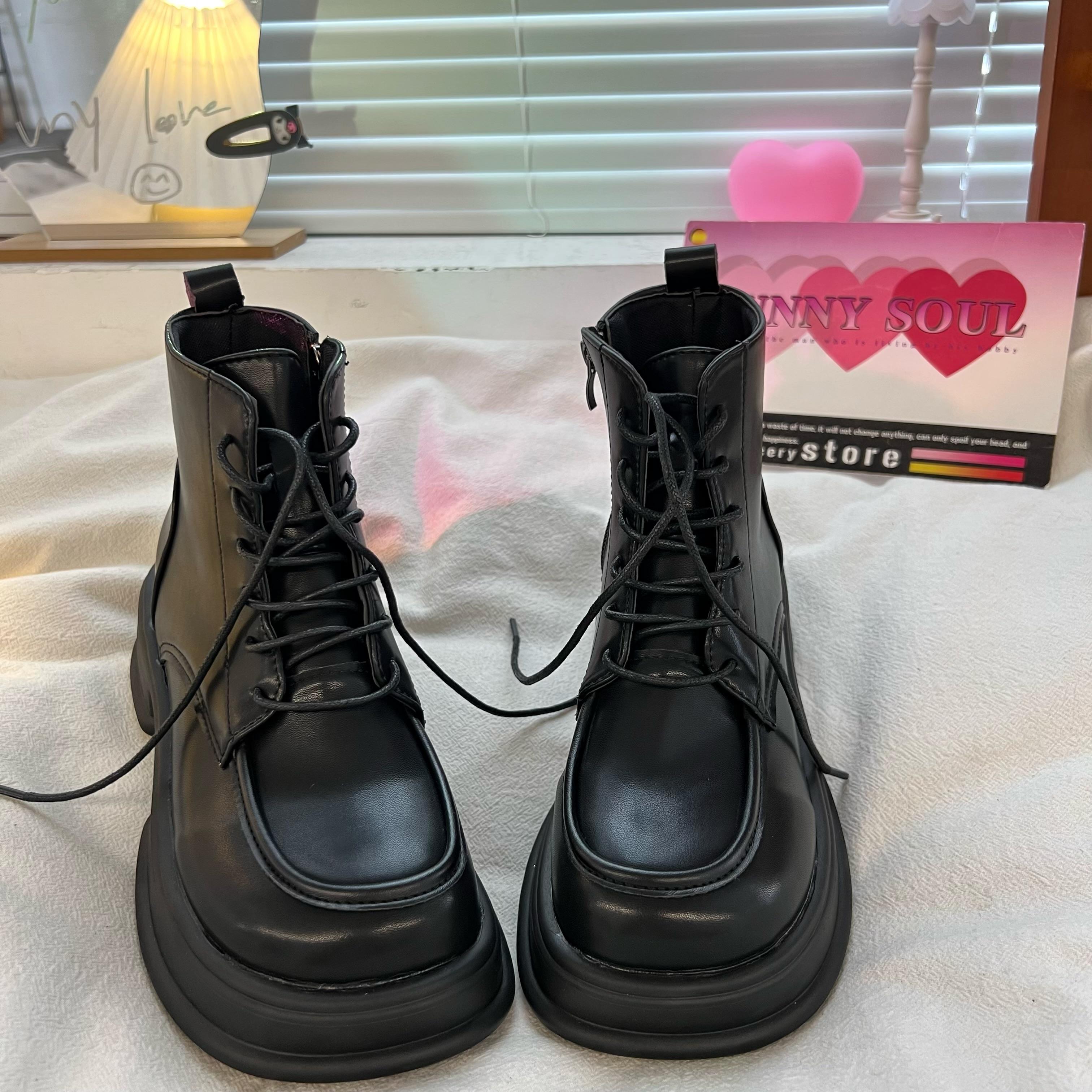 

Модные новые женские ботильоны 2025, ботинки на платформе, готические, осенне-зимние, на толстой подошве, обувь Лолиты, японские ботинки JK, обувь для студенток 40