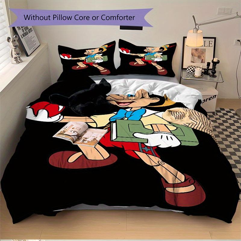 3pcs Apple Pinocchio Design Cartoon Printed Quilt Set - Soft and Comfortable Quilt Cover for Bedroom, Guest Room and Dormitory Decorative Bedding