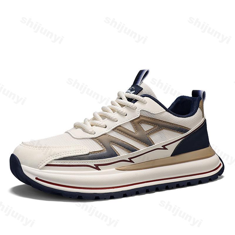 

Модные мужские 2025 Весна Новые Сетчатые Дышащие Повседневные Спортивные Туфли Модный Тренд Универсальные Толстая Подошва Увеличивающие Рост Массивные кроссовки 39 бежевый