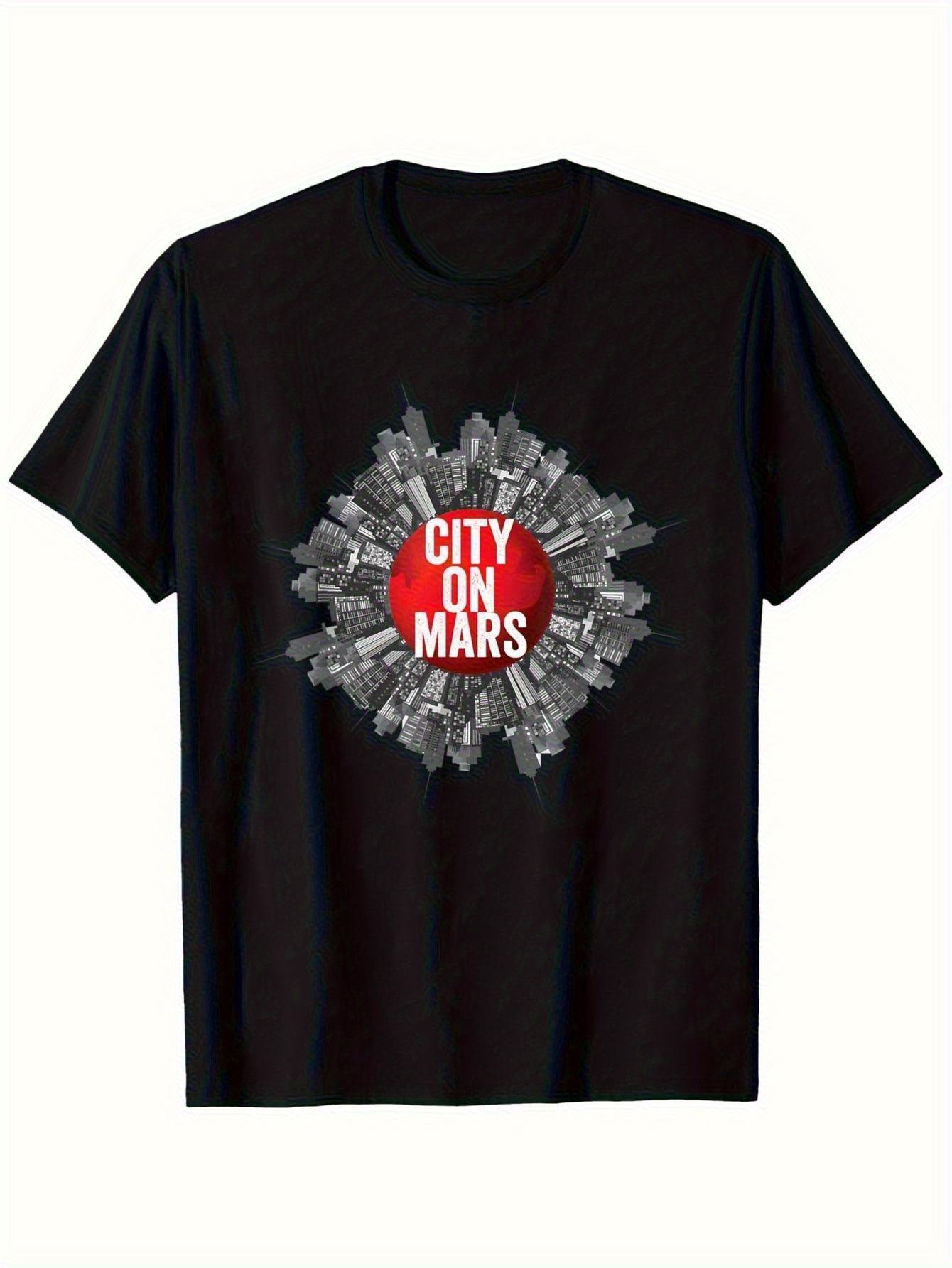 City of Mars Graphic T-shirt - 100% Cotton Crew Neck XXXL