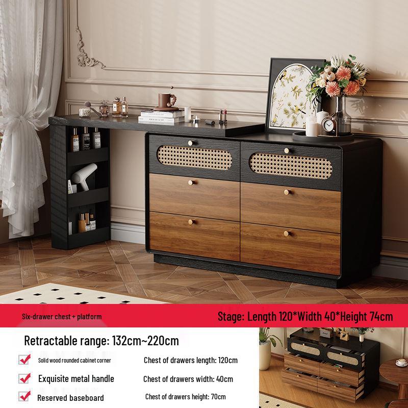 French Antique Style Retro Chest of Drawers and Dressing Table - High-End Bedroom Storage Cabinet 2025.