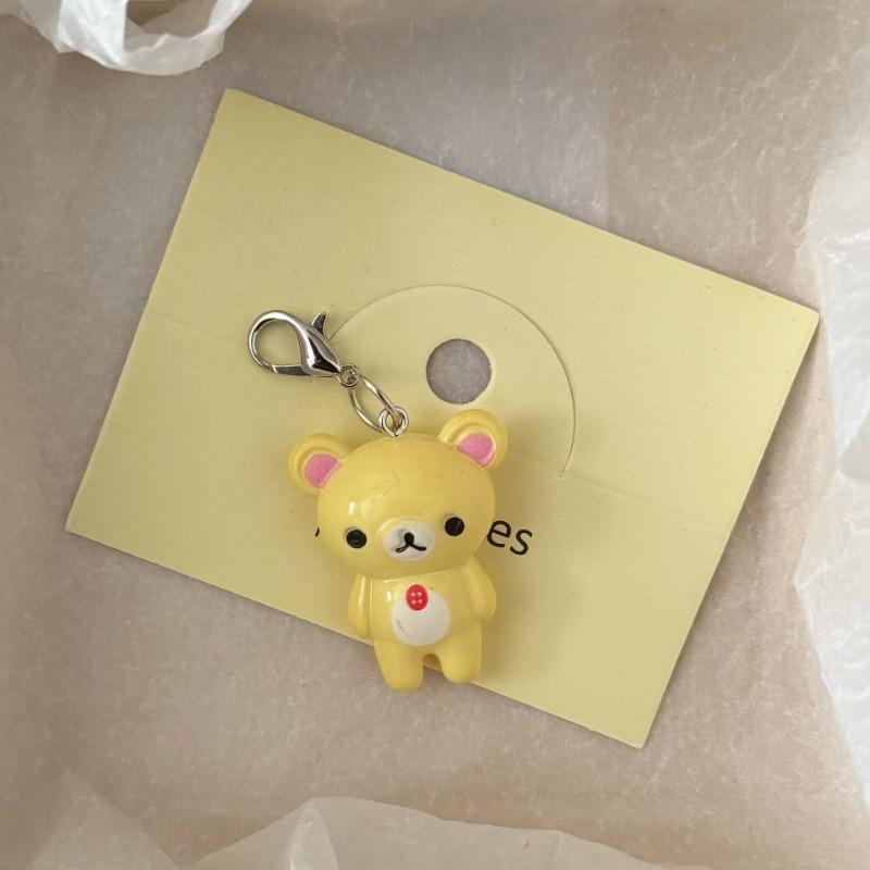

Одежда украшения Милый брелок в виде медвежонка Мини мультяшный шарм с застежкой-лобстером для школьной сумки 1pcs жёлтый