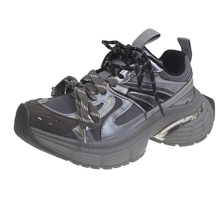 

Leather retro dad shoes women s 2025 autumn and winter new models show feet small versatile light casual platform sports shoes 35