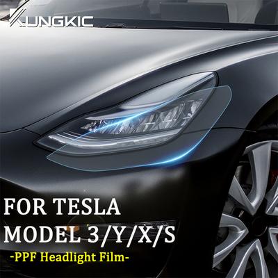 Predrezaná PPF ochranná fólia na svetlomety auta TPU pre Tesla Model 3 Y X S - Priehľadné zrkadlo spätného pohľadu odolné proti poškriabaniu