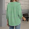 Blusa casual da donna elegante a righe e quadretti stampati