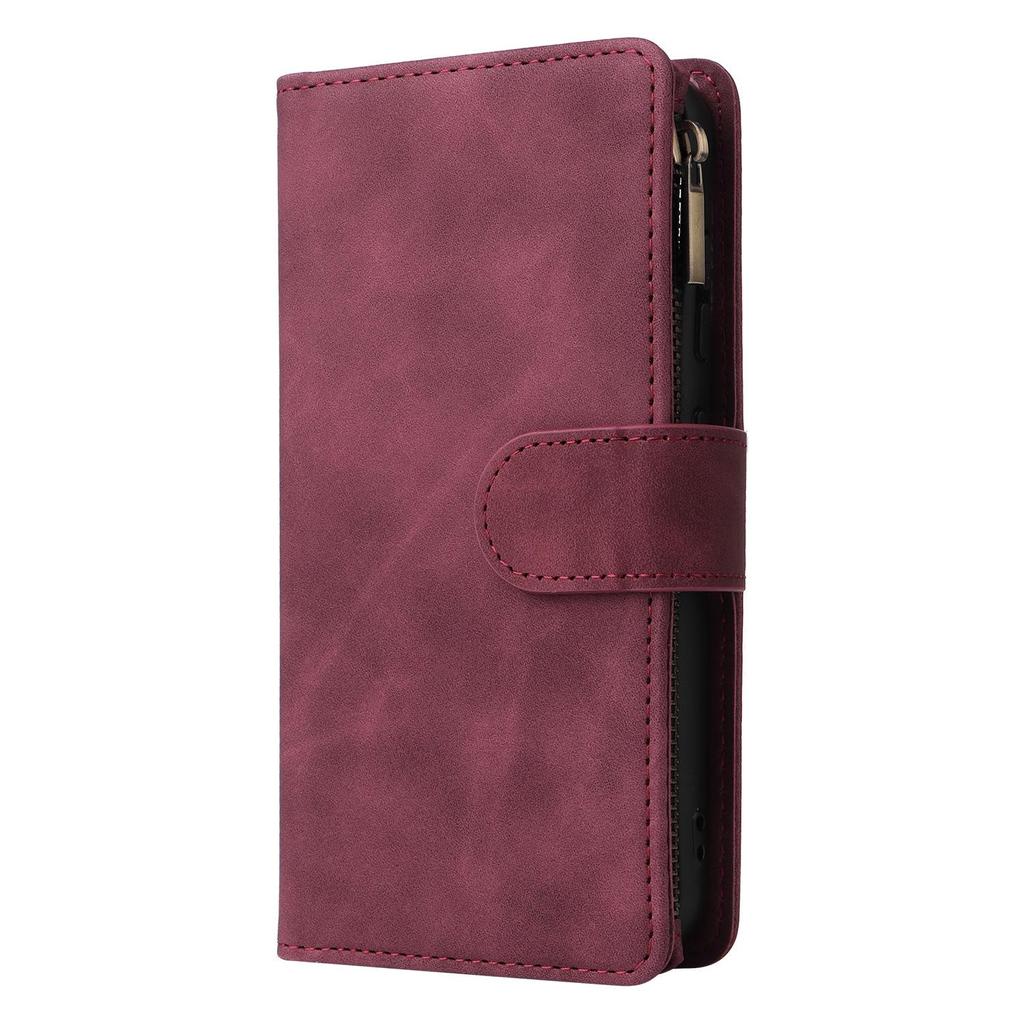 Samsung S25 EDGE Multi-Card Zipper Leather Case with Card Slot for S24FE/Note20