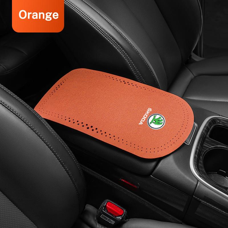Car Interior Accessories Armrest Cushion Car Armrest Soft Pad Fur Mat For Skoda octavia fabia rapid yeti superb octavia A5 A7 fsjn24
