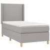 3131809 vidaXL Lit à sommier tapissier avec matelas Gris clair 100x200cm Tissu