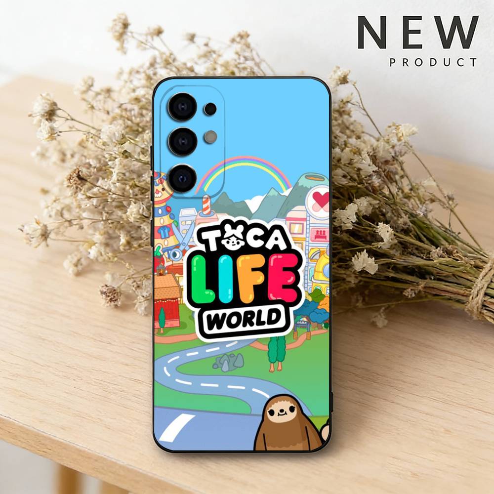 Game T-Toca Life World Phone Case For Samsung S26,25,24,23,22,30,21,10,9,Ultra,Plus,Lite Black Soft Case