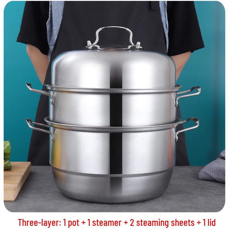 28cm 304 Stainless Steel Double Layer Steamer Pot