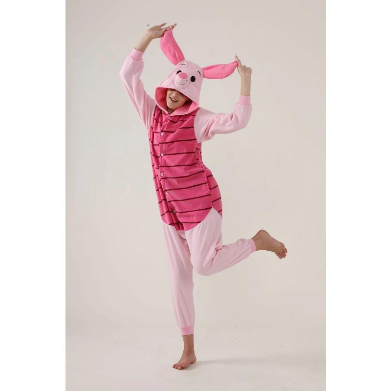 Disney Schwein Einteiler Pyjama, Rollenspiel Kostüm, Rosa Schwein Pyjama, Erwachsenen Halloween Anime Tier Cartoon Einteiler Pyjama