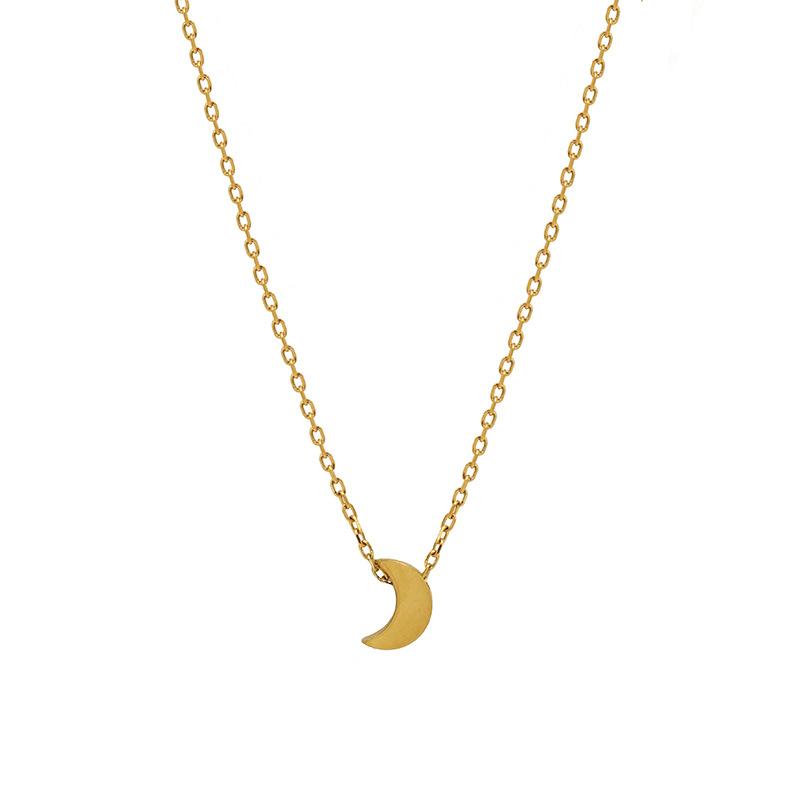 Accessories Stylish Simple Moon Pendant Niche Design Personalized Geometric 316 Stainless Steel Women'S Necklace