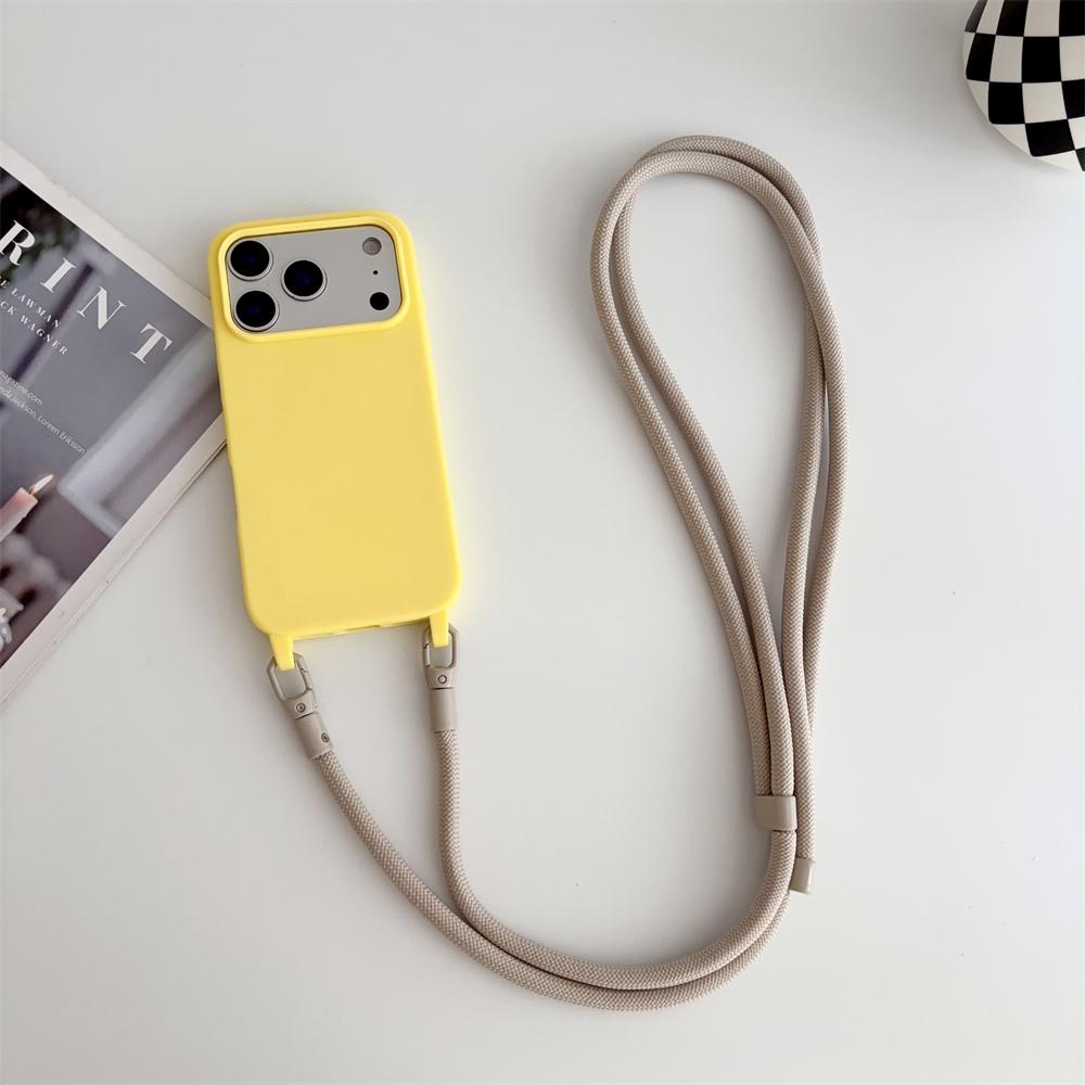 Lanyard Soft Silicone Candy Case for 17 Air 16 Pro Max 15 14 Plus 13 12 Shoulder Rope Neck Cord Strap Shockproof Cover