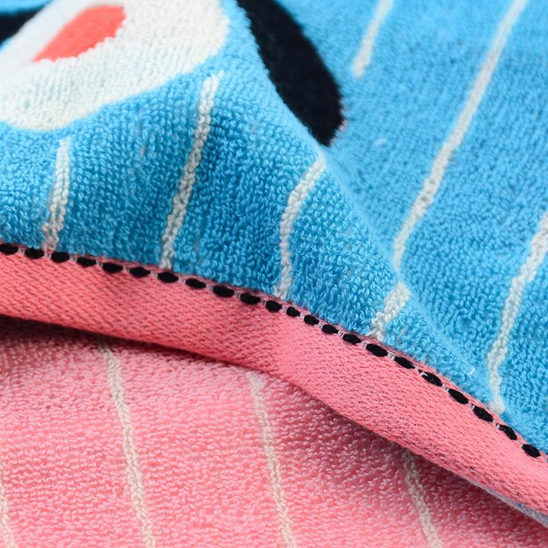 1Pcs 25x25cm Portable Absorbent Soft Cotton Cartoon Animal Small Square Face Hand Towel With Loop