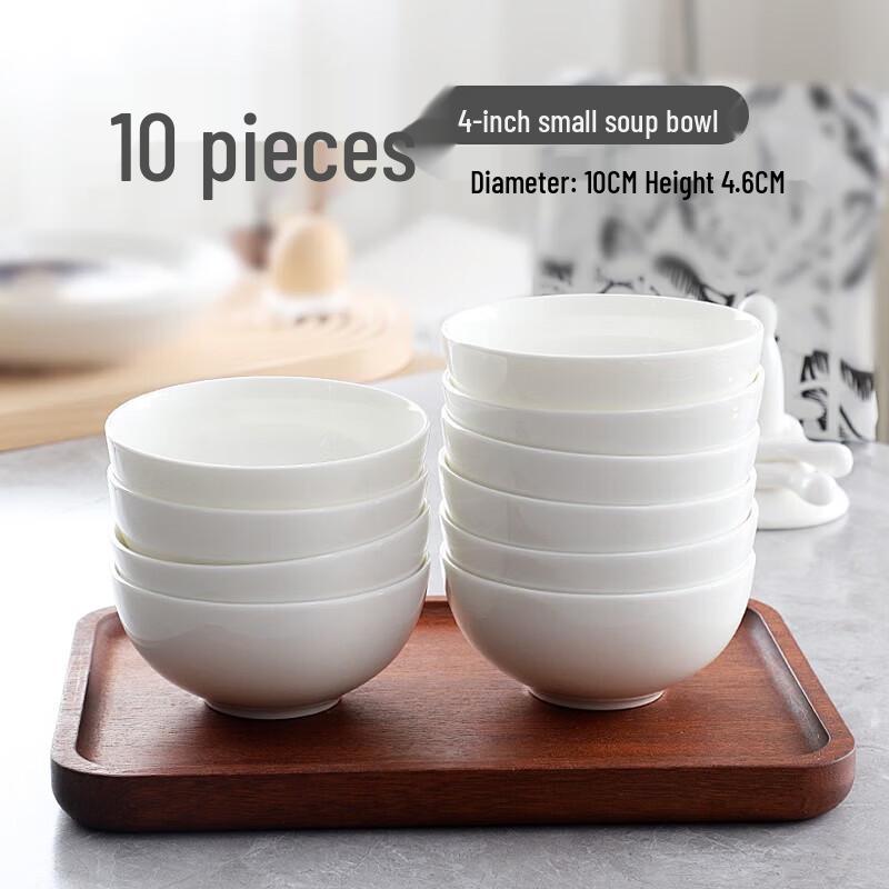 Zhi Shi Pure White Bone China Ceramic Bowls