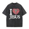 Christian Religious Jesus Forgive Them Father Vintage Washed T Shirt Men Women Gothic Rock Oversized T-shirts Male