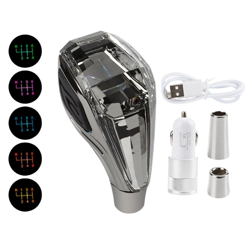 Multicolor Dynamic Light Effect Gear Shifter Knob Make Of PC Material For Cars Easy Installation Ergonomic Shifter Knob