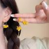 Women S French Vintage Osmanthus Tassel Pearl Earrings Sweet Elegant Ear Jewelry