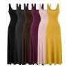 Vestido Elegante Sem Mangas com Decote Quadrado Slim Fit Tendência Feminino