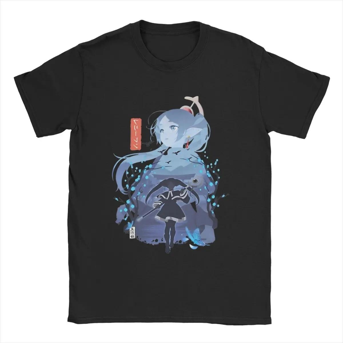 

Мужские футболки Frieren At The Funeral Anime с персонажами Fern, 100% хлопок, новинка, футболка с круглым вырезом и коротким рукавом, футболки больших размеров M