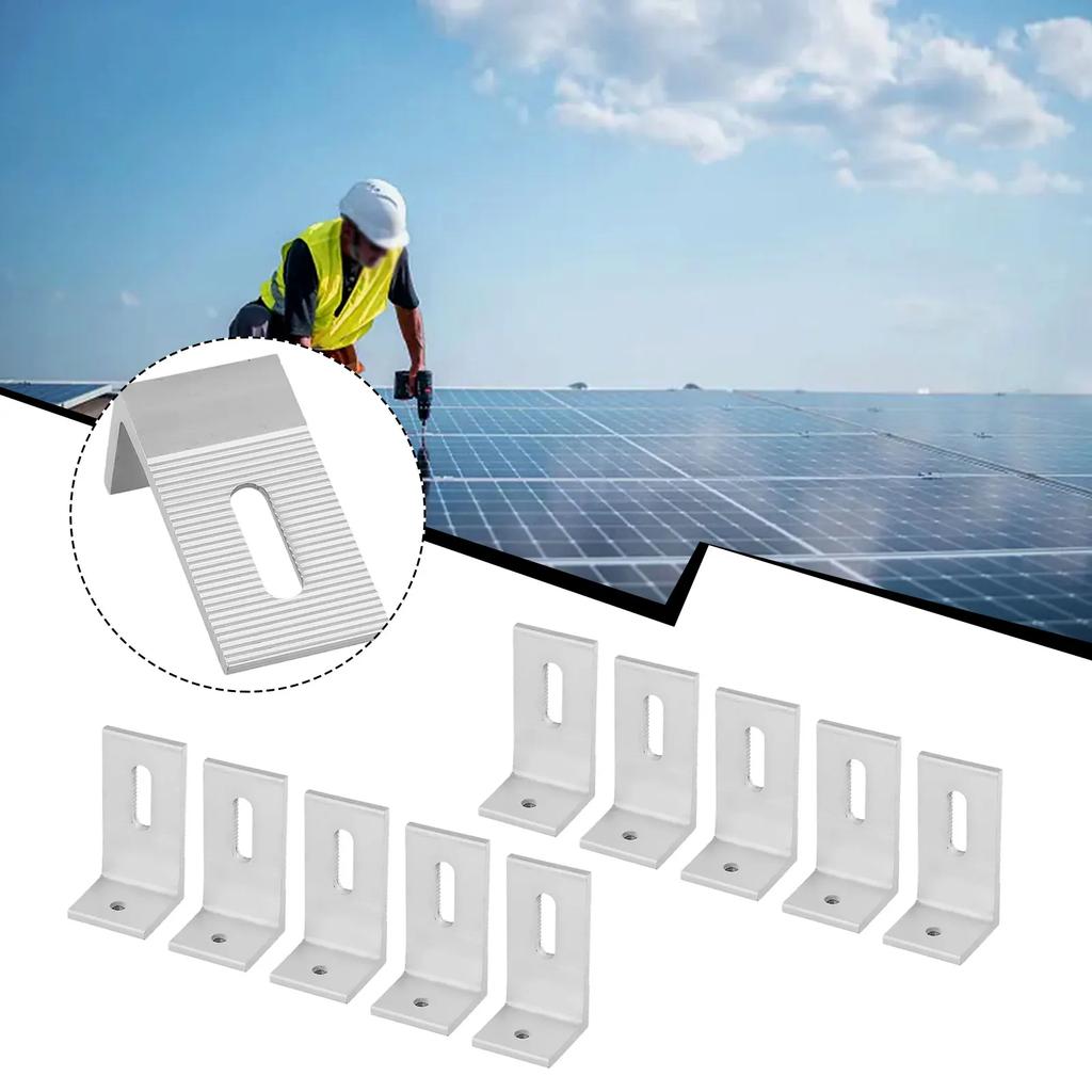 1pcs Solar Panel Mounting Brackets Flat Roof Mount Kit  Photovoltaic 90 Degree L Bracket Solar System Installation Accessories