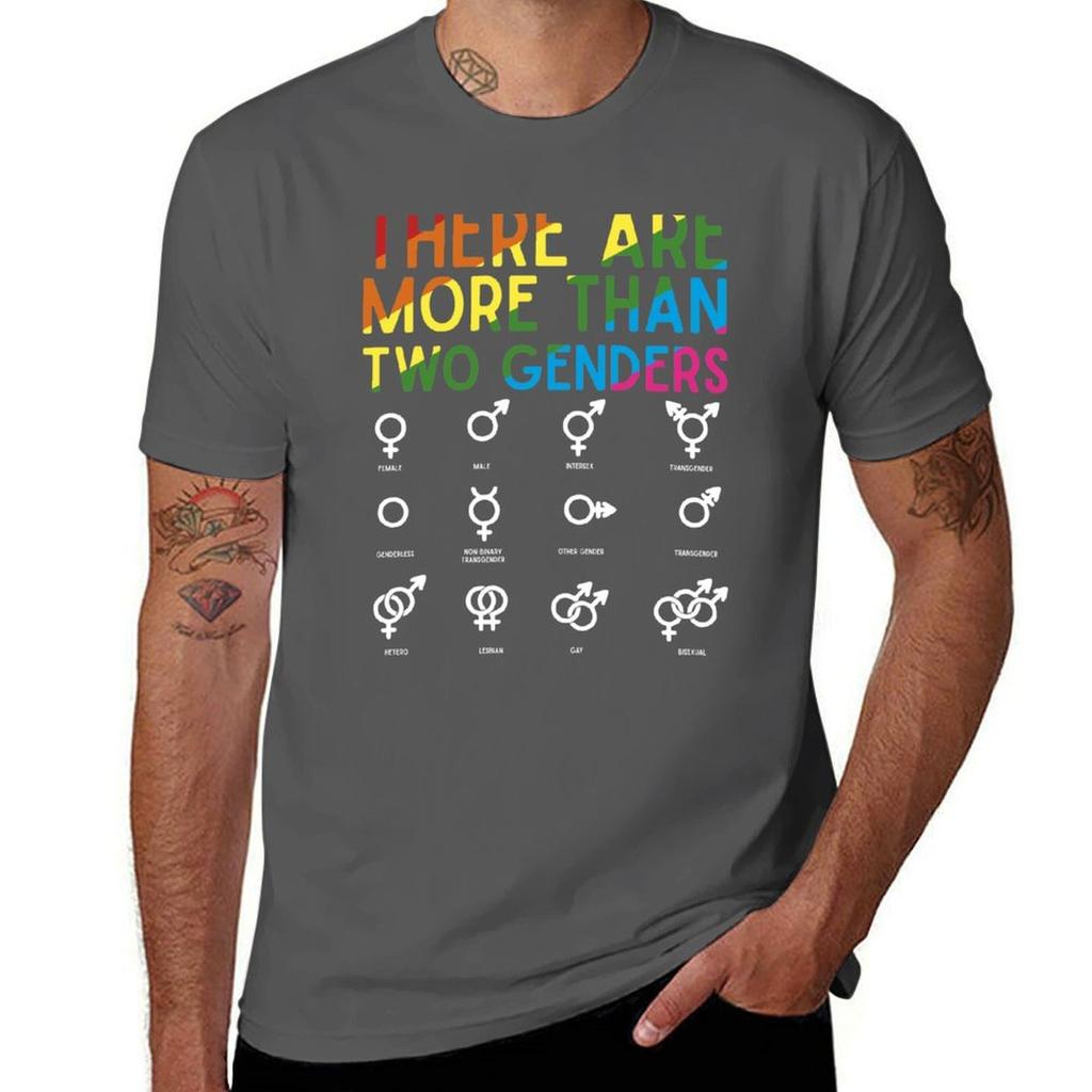 There Are More Than 2 Genders Rainbow Pride Flag Support Genderqueer T-Shirt man t shirts graphic t shirt personalised T-Shirt