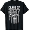 Senior Class of 2027 Christian American Flag 2027 Graduation T-Shirt