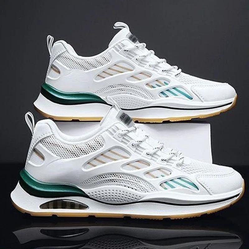New Men's Shoes Breathable Casual Sneakers Summer White Running Shoes Lightweight Soft Sports Shoe for Male Large Size 39-44