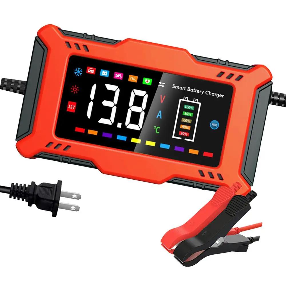 

Автомобильное зарядное устройство для аккумулятора 12 В 6 А, автомобильное зарядное устройство для свинцово-кислотных/литий-железных аккумуляторов, зарядный адаптер, импульсный ремонт, вилка ЕС/США