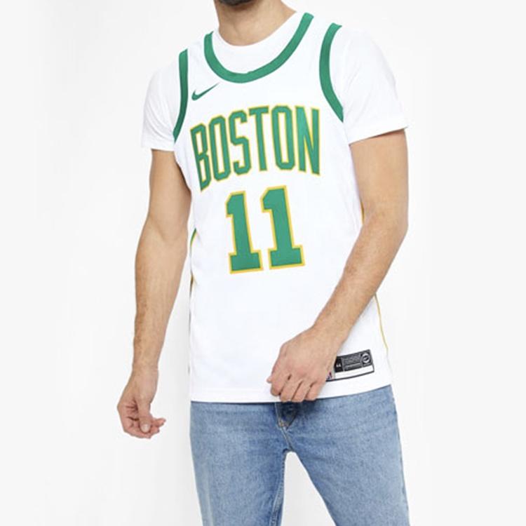 Nike Maillot de Basketball NBA 18-19 Kyrie Irving 'Blanc Vert' Homme AJ4596-101
