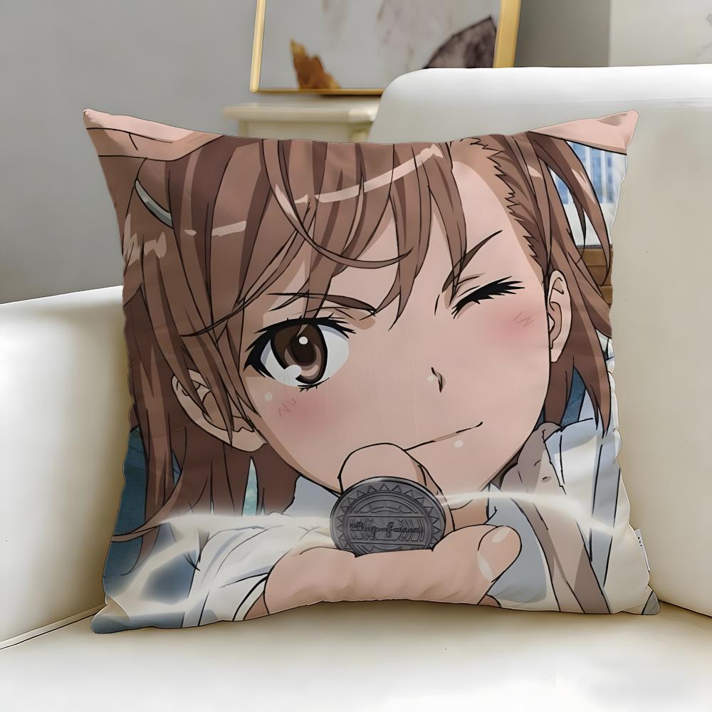anime A Certain Scientific Railgun Cushion Cover Soft & Easy-Wash Pillow Case – Versatile for Couch, Bed, Travel and Office