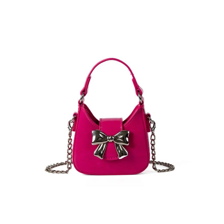 

Мини-сумки с милым бантом для женщин, весенняя мода, дизайн клапанов, цепи, сумка через плечо для девушек, повседневные сумки из искусственной кожи для губ