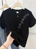 Women's Round Neck Short Sleeve T-Shirt Loose Fit Japanese Korean Casual Cute Cat Graphic Print Basic Tee Fashion Slim Fit Summer Daily Blouse Top
