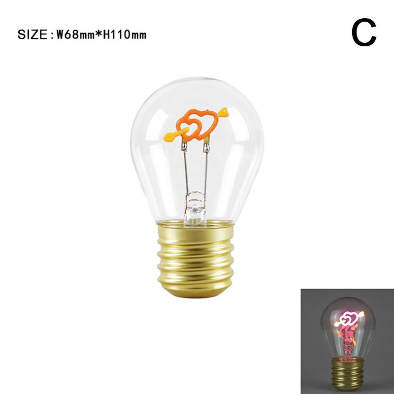 

A70 5V Rechargeable Light Bulb With One Arrow Through The Heart Modeling Plasti Dimmable Creative Decorative Desk Bedroom Lamp