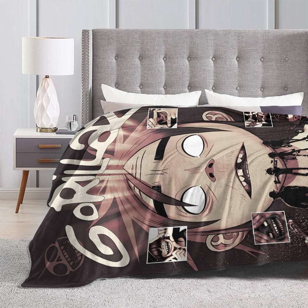 Music Band G-gorillazs Soft Blankets Picnic Plush Throw Blanket Aesthetic Home Decor Flannel Bedspread Sofa Bed Cover