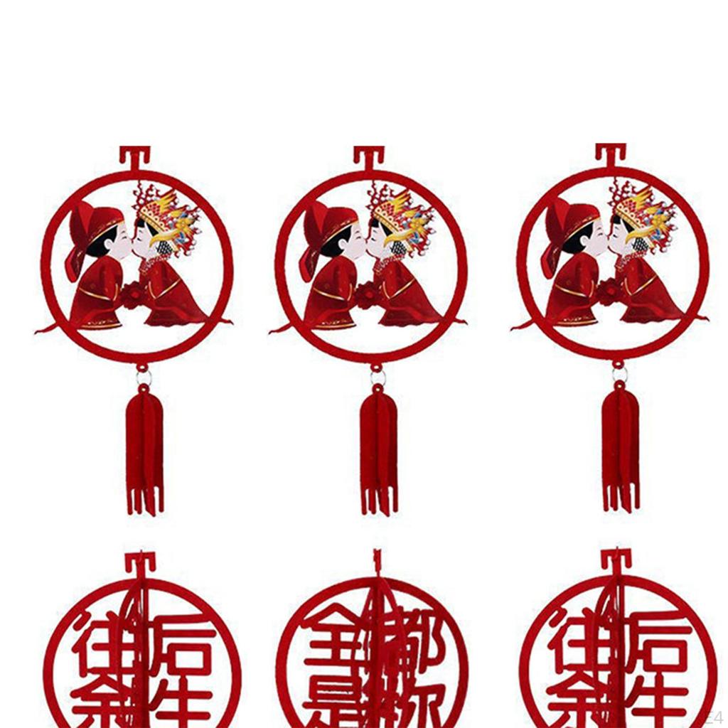 Düğün Süslemeleri Damat ve Gelin Kolye Kırmızı Asılı Süsleme Çin Latte Sanatları