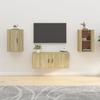 816663 vidaXL Wall-Mounted TV Cabinets 2 Pcs Sonoma Oak 40x34.5x60 Cm