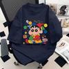 Fashion Crayon Shin Chan Cute Cartoon Printed Summer Short Sleeve Loose Y2k Casual Tshirt Tops Skinfriendly Soft Cotton