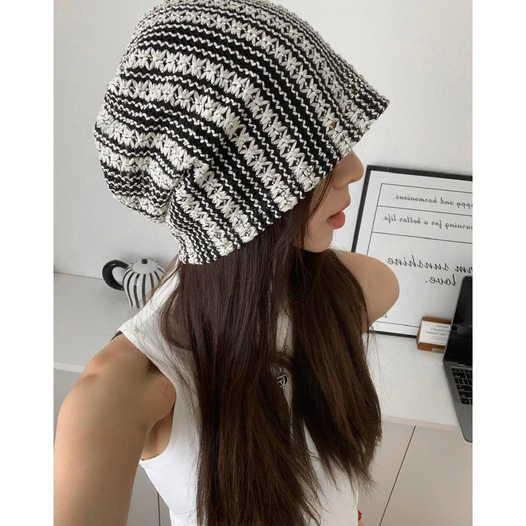 Cold Hat, Lightweight, Autumn, Breathable Toe Cap, Women's Spring and Summer, Hollow Design, Hand Hook, Big Head Circumference, Pile Cap