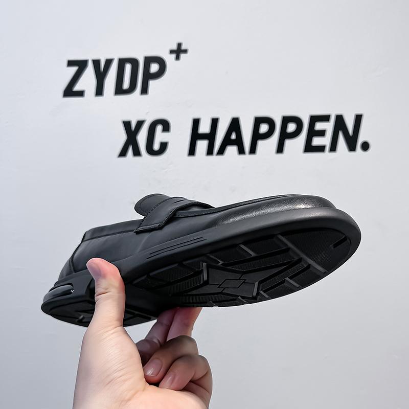 2025 Thick Soled Loafers Men Leather Shoes Breathable Slip On Loafers Solid Color Men Casual Shoes Handmade Men Formal Shoes