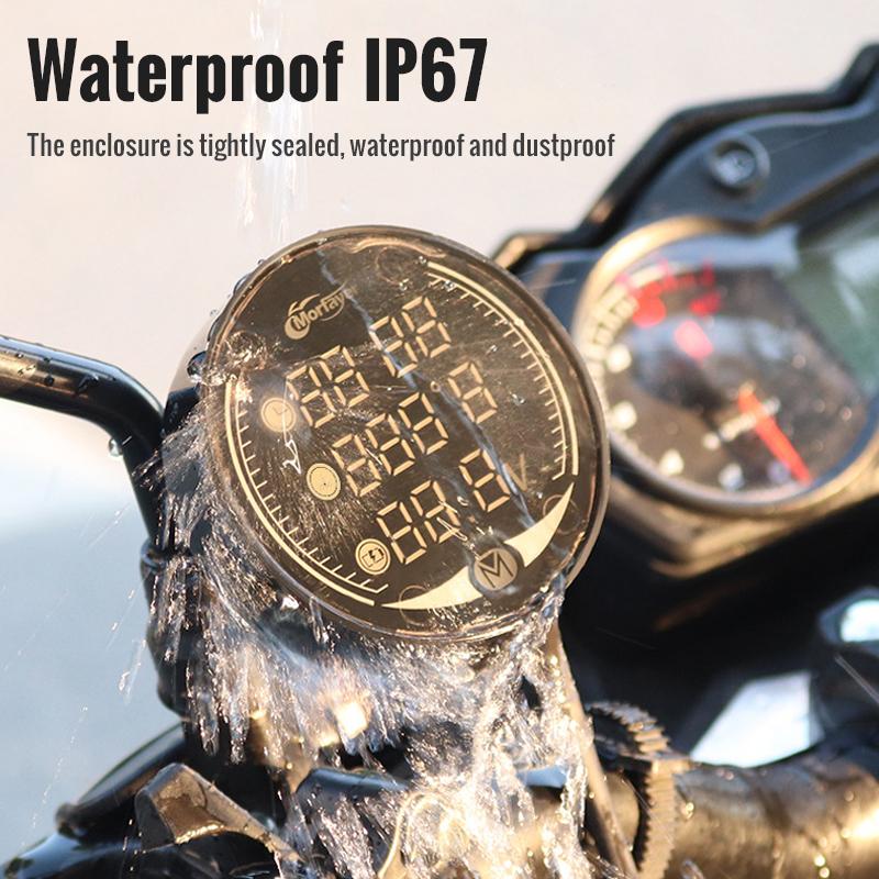 9-24V Waterproof 5-In-1 Motorcycle Led Night Vission Multi-function Voltmeter For Volatge Timer Temperature Usb Charger