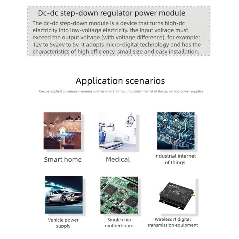 Compact DC5-24v Step Down Power Supply Module with Multiple Output Voltages 5V 9V 12V 24V