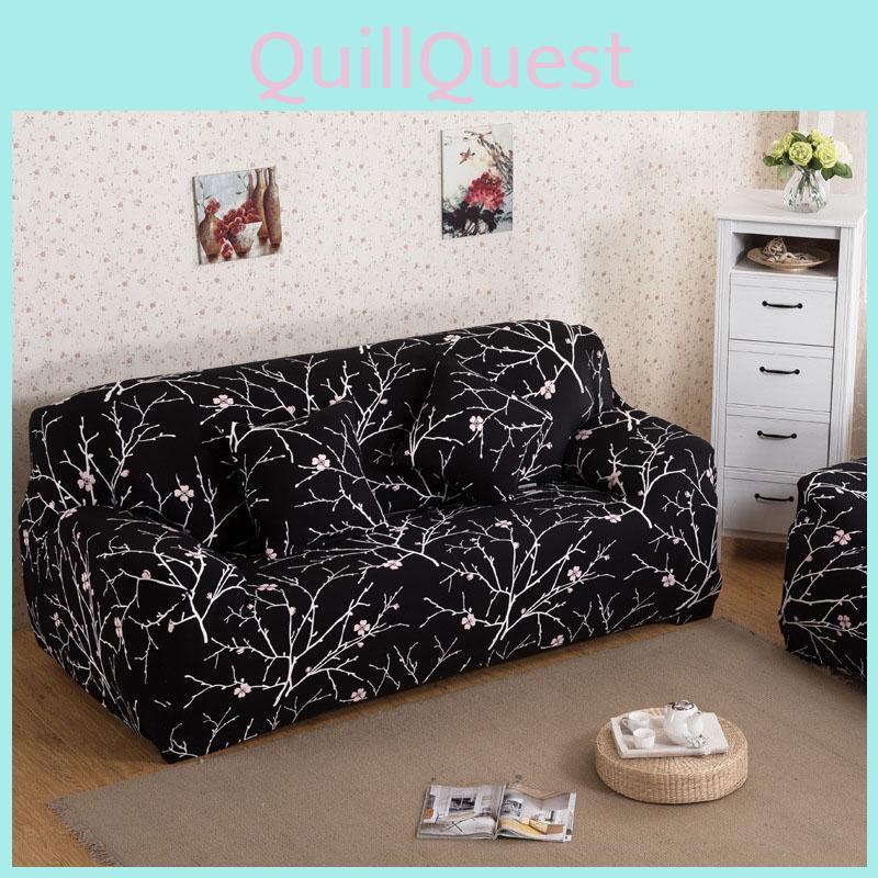 Elegant Floral Stretch Chair Sofa Love Seat Covers With Soft Texture And Excellent Fit