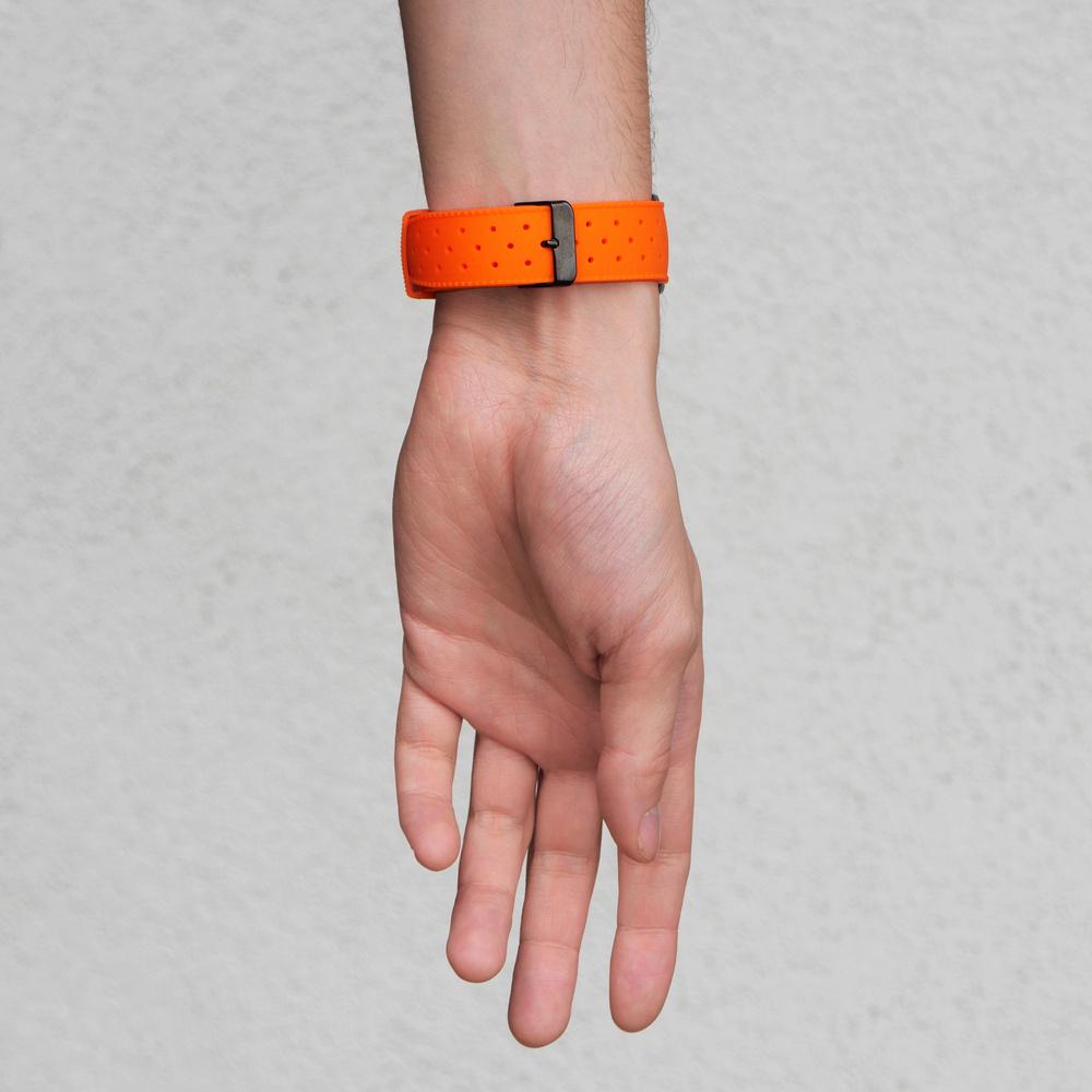 ERBORD Universal Silicone Strap 22mm, Tropic, Orange / Black Buckle