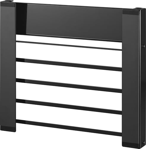 Yamazaki Tower Washing Machine Storage Rack, 2-Tier Magnetic Folding Shelf, Black, Dimensions: W41 x D26 x H36.5cm (W x D x H), Model 1718