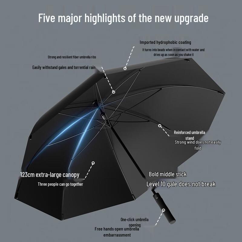 Premium Windproof Long-Handle Business Umbrella