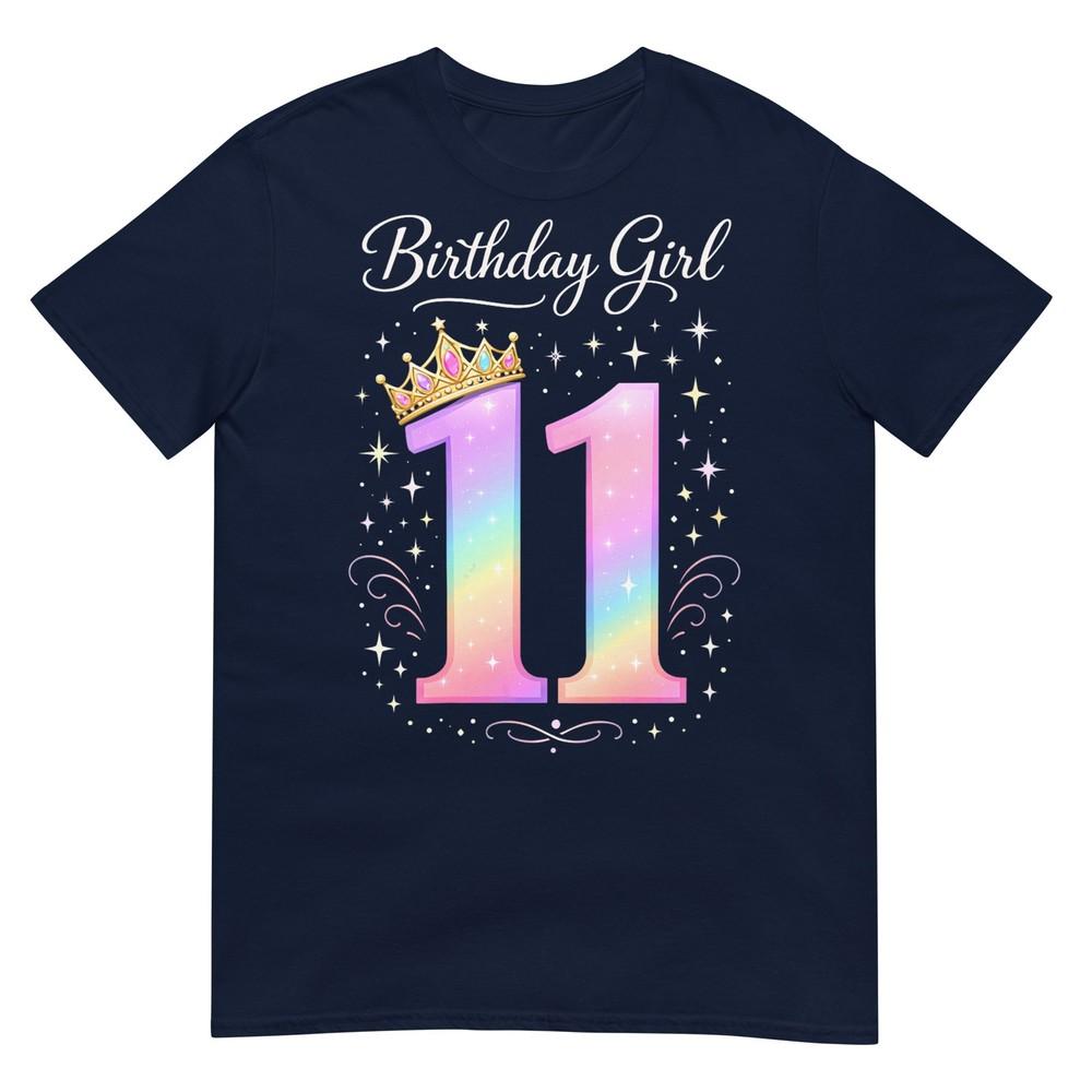Unisexs 11th Birthday For Girls Eleven 11 Year Old VNeck TShirt S