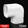 75*65Mm Air Cond Lineset Cover System Pvc White Coupling End Cap Cover Flat Elbow Easy To Install Wall Entry Mouth Air Cond Pipe