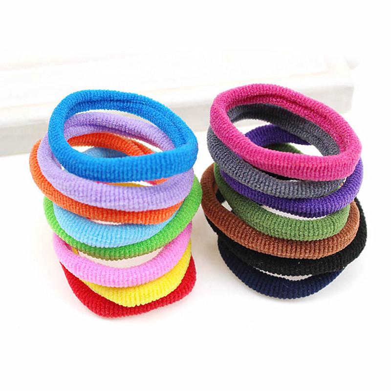 Seamless High Elastic Candy Color Kids Hair Ties Band Rope Ponytail Holders 100pcs